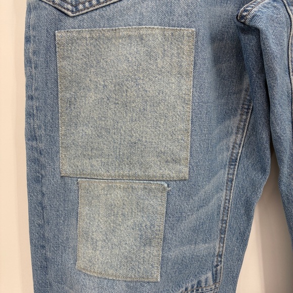 We The Free Moxie Womens Barrel Jeans Patch Distressed Size 33 - Picture 6 of 13